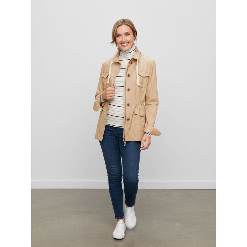Talbots Twill field Light Fawn Jacket Size XL